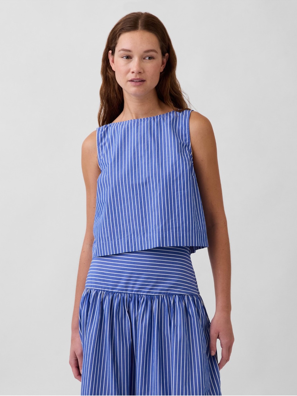 NWT GAP Poplin Boatneck Shell Tank Top Small